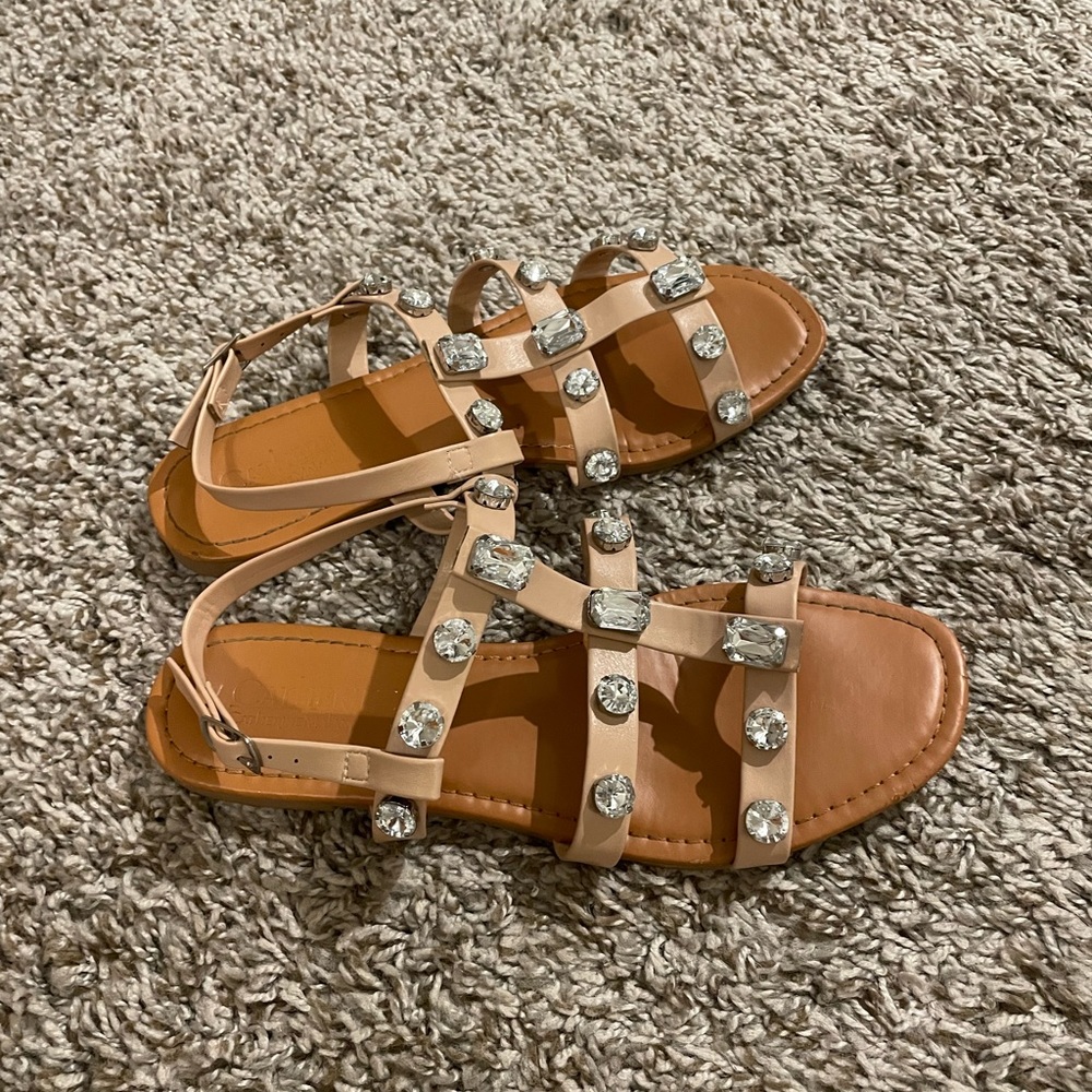 Tan, Rhinestone Sandals- bundle 4 for 20$ - Picture 3 of 5